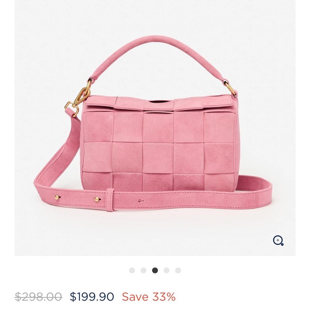 J. McLaughlin Blush Pink Woven Crossbody Bag